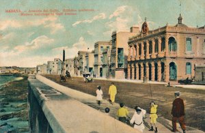Moderne Gebäude in der Gulf Avenue, Havanna, Kuba, um 1910 von Unbekannt