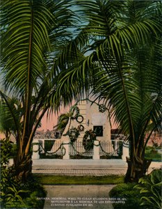 Denkmal für kubanische Medizinstudenten, die 1871 von den Spaniern hingerichtet wurden, Havanna, Kuba, um 1920 von Unbekannt