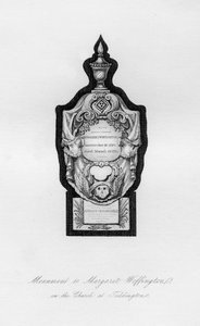 Denkmal für Margaret Woffington, die Schauspielerin, in Teddington, 18. Jahrhundert, 1840 von Unbekannt