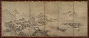Mondscheinlandschaft, eines von einem Paar, späte 1500er von Unbekannt