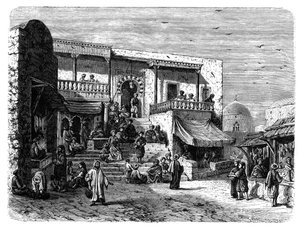 Maurisches Kaffeehaus in Sidi Bou Said, Tunis, ca. 1890 von Unbekannt