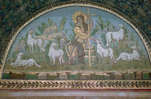 Mosaik von Christus dem guten Hirten, 5. Jahrhundert v. Chr. von Unbekannt