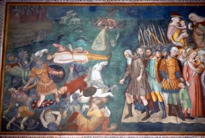 Moses und die Israeliten überqueren das Rote Meer, San Gimignano, Italien, 14. Jahrhundert von Unbekannt