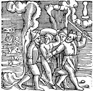 Moses befreit die Israeliten aus Ägypten, 1557 von Unbekannt