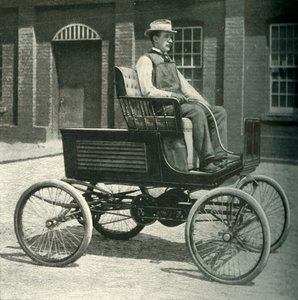 Automobil mit der neuen Speicherbatterie ausgestattet, 1902 von Unbekannt