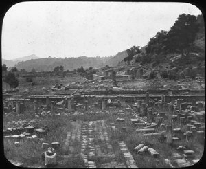 Berg Kronos und Tempel der Hera, Olympia, Griechenland, späte 19. oder frühe 20. Jahrhundert