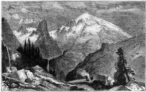 Mount Shasta, nördlicher Gipfel der Sierra Nevada, Kalifornien, USA, um 1870