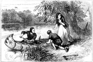 Mrs. Dunstan flieht den Merrimac hinunter, spätes 17. Jahrhundert, um 1880 von Unbekannt