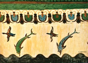 Wandfries im Grab der Löwinnen Tomba delle Leonesse, Tarquinia, Italien, 1928 von Unbekannt
