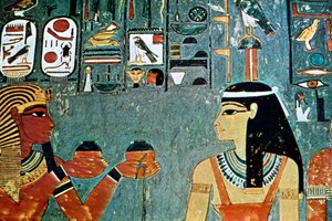 Wandmalerei aus den Gräbern der Adligen, Theben, Luxor, Ägypten