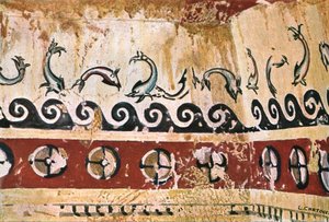 Wandmalerei im Grab des Typhon Tomba del Tifone in Tarquinia, Italien von Unbekannt