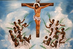 Namugongo-Katholische Märtyrerschrein, Kampala. Kirchenfresko, 20160217, Kampala, Uganda von Unbekannt