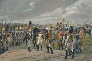 Napoleon dekoriert den russischen Grenadier in Tilsitt, 1807, 1896 von Unbekannt