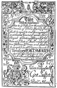 Papiergeld aus Neuengland, 1743 ca. 1880