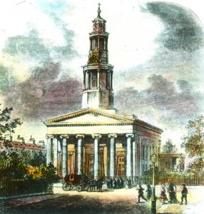 Neue St. Pancras Kirche, 19. Jahrhundert von Unbekannt