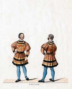 Edelleute, Kostümentwurf für Shakespeares Stück, Heinrich VIII., 19. Jahrhundert