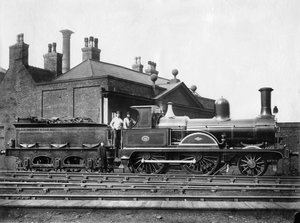 Dampflokomotive Nr. 14 der North Staffordshire Railway und ihr Tender, um 1875 von Unbekannt