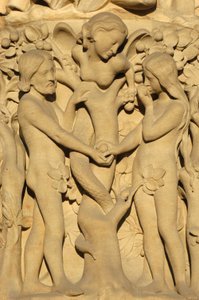 Notre-Dame-de-Paris-Kathedrale Skulptur: Adam und Eva, Paris, Frankreich von Unbekannt