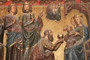 Notre-Dame de Paris Kathedrale Skulptur: Epiphanie, Paris, Frankreich von Unbekannt