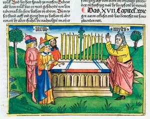Numeri 17:1-11: Aarons Stab blüht auf dem Altar von Unbekannt