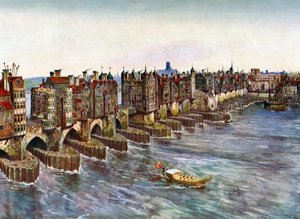 Alte London Bridge, um 1630, ca. 1900-1920