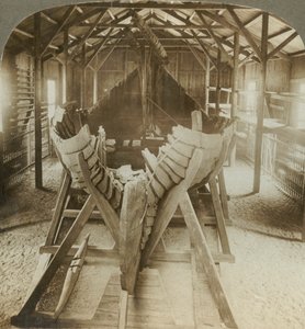 Altes Wikingerschiff - Entdecker der nördlichen Meere und Begräbnisboot eines nordischen Häuptlings, Christiania, Norwegen, um von Unbekannt