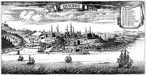 Alte Ansicht von Quebec, 1730