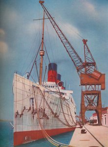 Einer der beliebtesten transatlantischen Liner, die Mauretania in Southampton, 1937 von Unbekannt