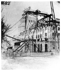 Einer der Flügel des Kapitols kurz vor der Fertigstellung, Washington DC, USA, c. 1860 1955 von Unbekannt