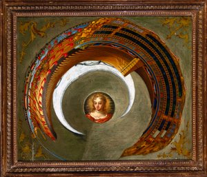 Optische Täuschungen Anamorphotisches Gemälde eines Schiffes, ca. 1744-1774