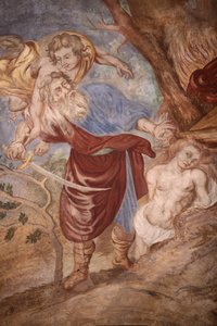 Kirche Unserer Lieben Frau von der Himmelfahrt. Abraham opfert seinen Sohn, Cordon, Frankreich von Unbekannt