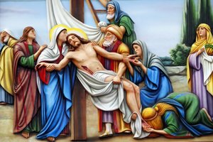 Unsere Liebe Frau von Fatima Kirche, Kreuzweg, Station 13, Jesus wird vom Kreuz abgenommen, Ho-Chi-Minh-Stadt, Vietnam
