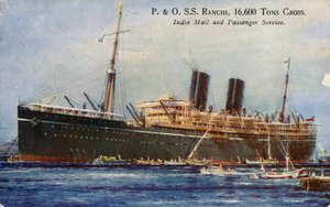 P. & O. S.S. Ranchi, 16.600 Tonnen Brutto, Indien Post- und Passagierservice, 1934 von Unbekannt