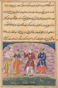 Seite aus Geschichten eines Papageis Tuti-nama: Achtzehnte Nacht: Der Prinz..., ca. 1560 von Unbekannt