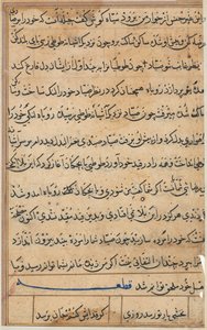 Seite aus den Geschichten eines Papageis Tuti-nama: Textseite, ca. 1560 von Unbekannt
