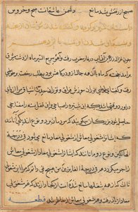 Seite aus Geschichten eines Papageis Tuti-nama: Textseite, ca. 1560