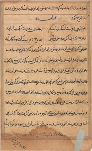 Seite aus Geschichten eines Papageis Tuti-nama: Textseite, ca. 1560 von Unbekannt