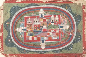 Seite aus einem verstreuten Bhagavata Purana Manuskript, Leben von Krishna, ca. 1775 von Unbekannt