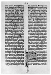 Seite aus einer Gutenberg-Bibel, ca. 1455 1956 von Unbekannt