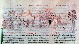 Seite aus einem Psalter, erste Hälfte des 11. Jahrhunderts von Unbekannt