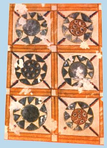 Bemalte Deckendekoration in der Stasovsky-Krypta, Kimmerischer Bosporus, Kertsch, 1928 von Unbekannt