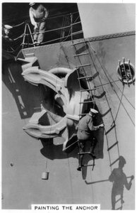 Das Ankerstreichen des Flugzeugträgers HMS Courageous, 1937