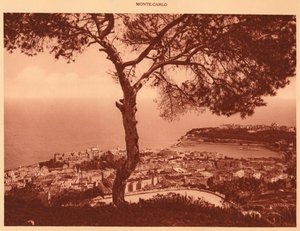 Panorama von Monte-Carlo von der Turbie-Straße aus gesehen, 1930