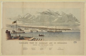 Panoramablick auf Kronstadt und St. Petersburg von Unbekannt