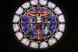Paris, Frankreich. Kirche Notre-Dame-du-Rosaire. Glasfenster, Paris, Frankreich von Unbekannt