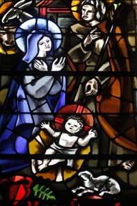Paris, Frankreich. Kirche Saint-Dominique. Glasfenster: Geburt Christi, Paris, Frankreich von Unbekannt