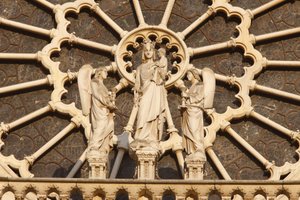 Paris Notre-Dame-Kathedrale Westflügel: Jungfrau und Kind und Engel, Paris, Frankreich von Unbekannt