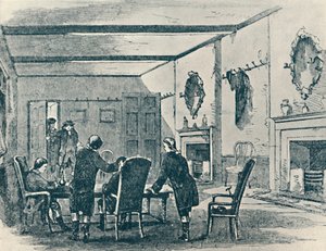 Salon des Gasthofs Drei Kronen, Lichfield, 1907 von Unbekannt