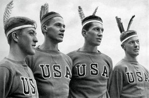 Teil des amerikanischen Goldmedaillen-Gewinners im Rudern, Olympische Spiele Berlin, 1936 von Unbekannt