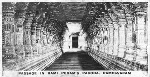 Passage in Rami Perams Pagode, Ramesvaram, Tamil Nadu, Indien, um 1925